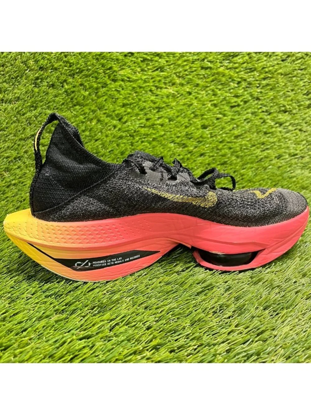Nike Air Zoom Alphafly Next% 2 Womens Size 8 Black Orange Running Shoes Sneakers